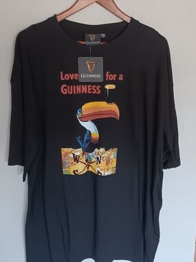 Vintage Guinness Black Short-Sleeve Toucan Graphic Tee Nwt 3xl